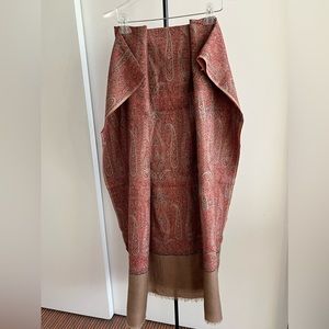 SOLD Stunning Jamavar style paisley Ethnic shawl wrap 100% wool 42" x 82" NEW